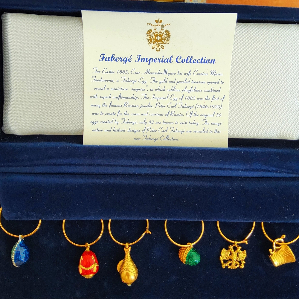 Authentic "FABERGE Imperial Collection " GLASS PENDANT SET